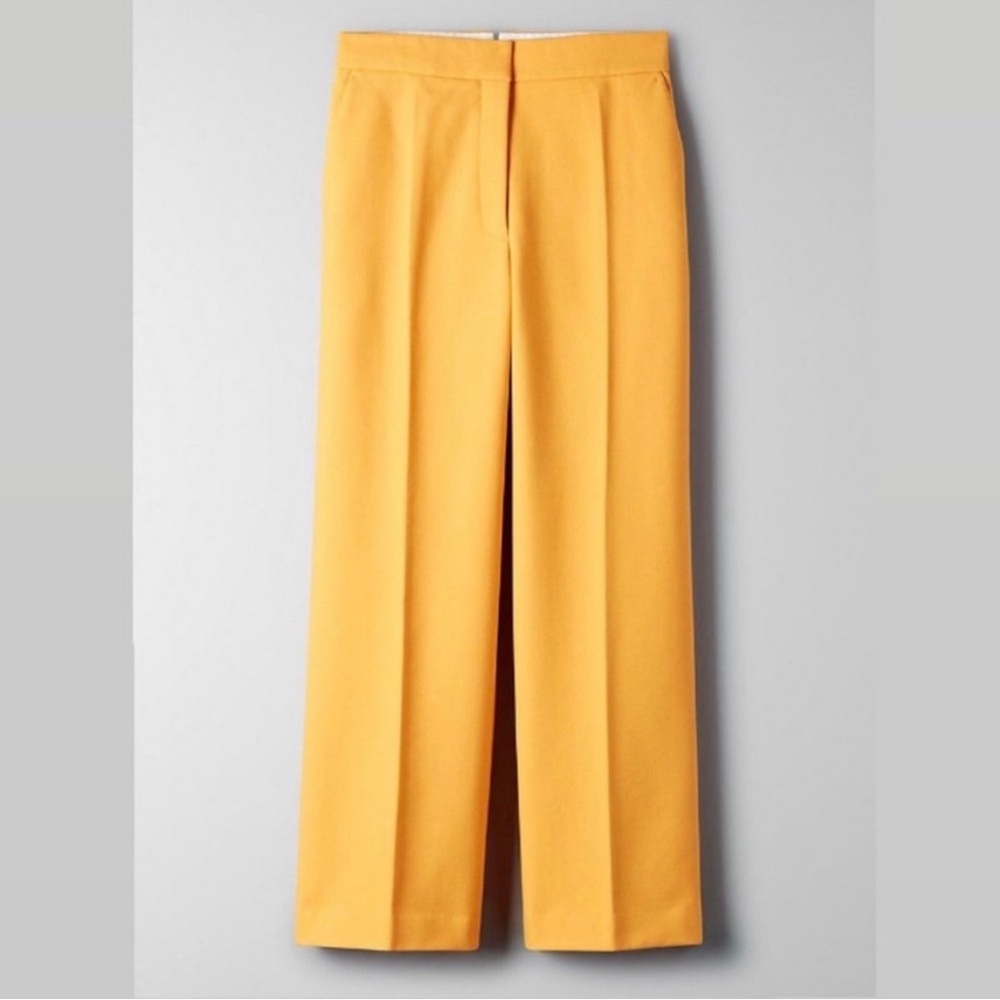 NWOT ARITZIA Babaton 1-01 Griffith Pants, wool cashmere blend, citrine, size 0